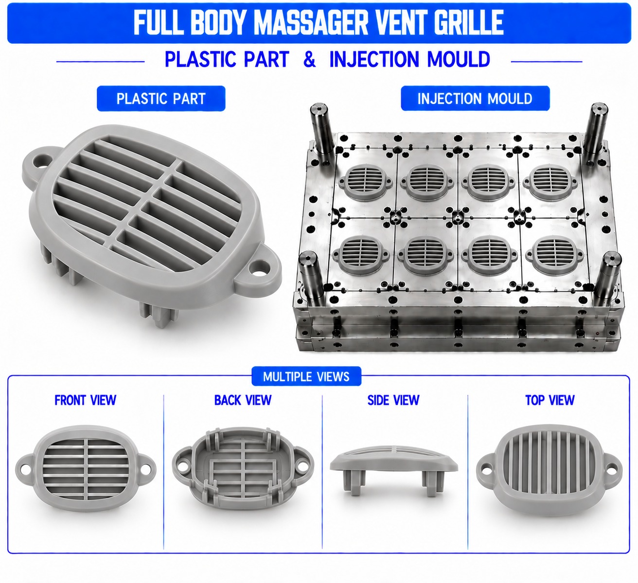 Full Body Massager Plastic Vent Grille Mould and Moulding Services